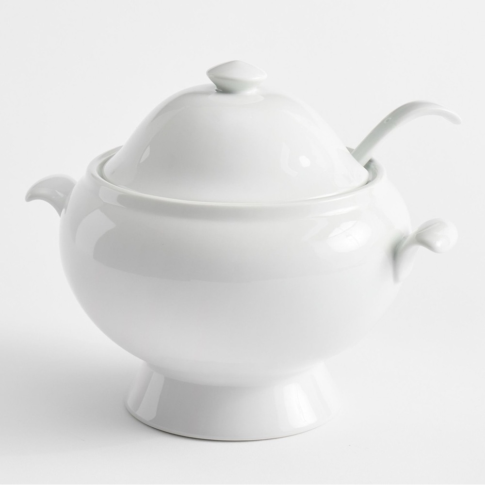 Pottery Barn Caterer's Box Porcelain Tureen and Ladle